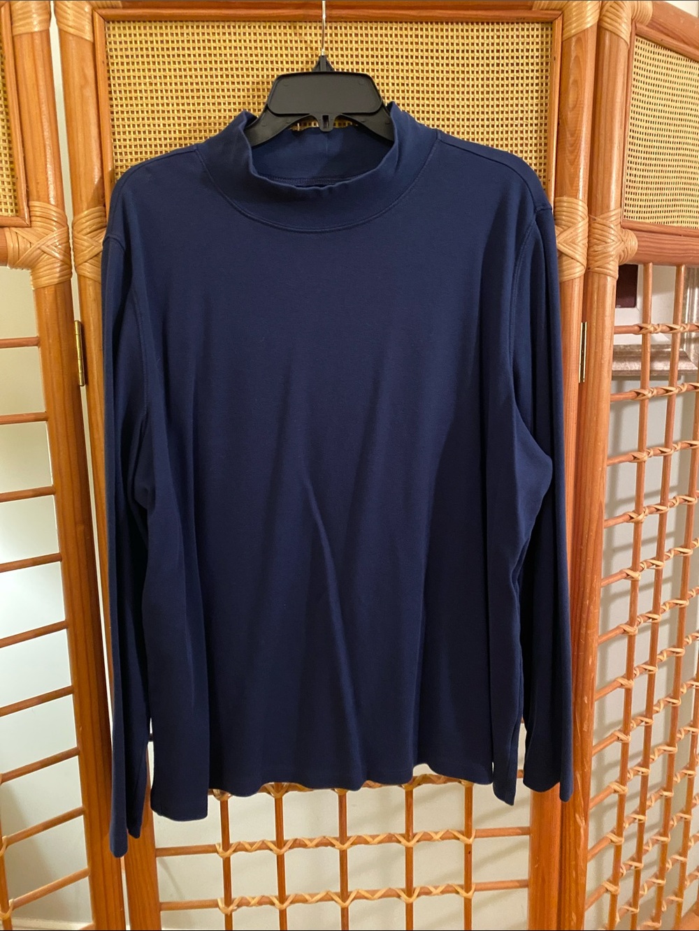 made for life Navy Mock Neck Long Sleeve Top with Gold Logo